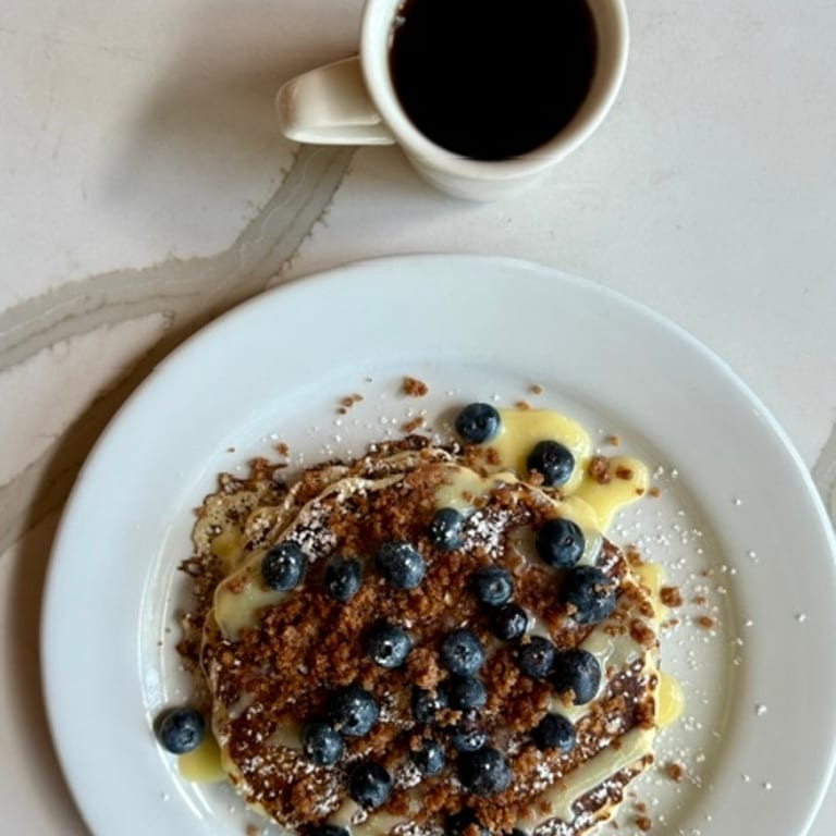 Indulge in our blueberry pancakes